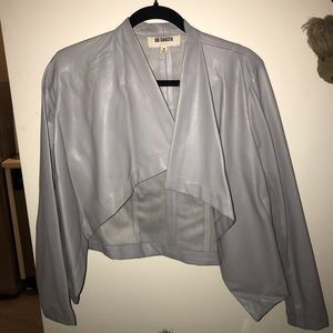 Grey Faux Leather Jacket
